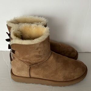 UGG Tan Suede Boots with Cream Fur
